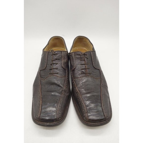 Belvedere Brown Genuine Ostrich Leg Claw Lace Up Oxfords Shoes Men\'s 10.5 B main image 9